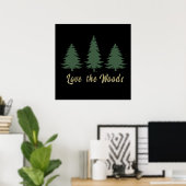 pijnbomen in een bos poster (Thuiskantoor)