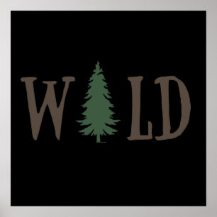 Pijnbomen in het bos poster