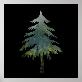 Pijnbomen in het bos poster