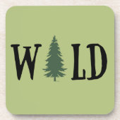 Pijnbomen in het wilde bos bier onderzetter (Voorkant)