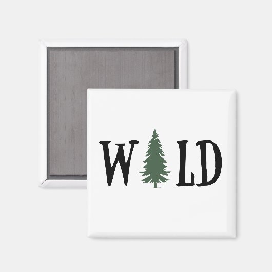 Pijnbomen in het wilde bos magneet (Voorkant / Achterkant)