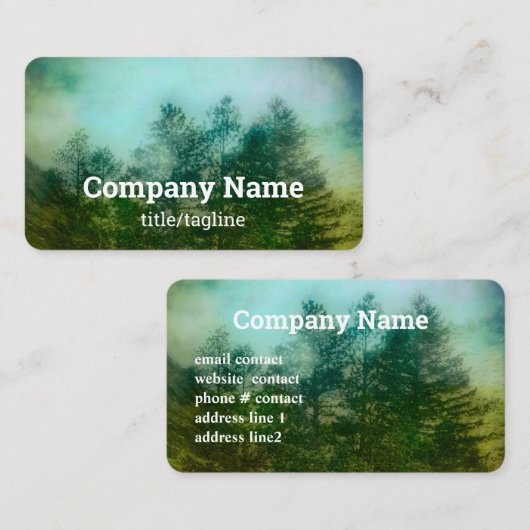 Pijnbomen in Mist Misty Mountain natuur Art Visitekaartje (Voorkant / Achterkant)