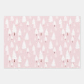 Pijnbomen in roze aarde tonen inpakpapier vel (Voorkant 3)