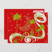 Pijnbomen met maan- briefkaart (Voorkant / Achterkant)