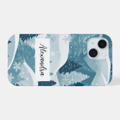 Pijnbomen met sneeuwlagen Ontwerp Winter Forest iPhone 15 Case (Achterkant horizontaal)