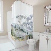 PIJNBOMEN NEAR MOUNTAIN DEKT MET SNEEUW DOUCHEGORDIJN (In situ)