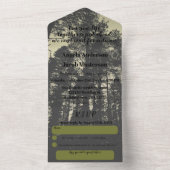 Pijnbomen Olijf Groene Herfst Bruiloft All In One Uitnodiging (Binnen)