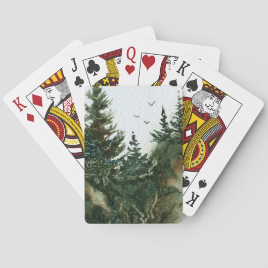 Pijnbomen op een steile rotswand pokerkaarten (Achterkant)
