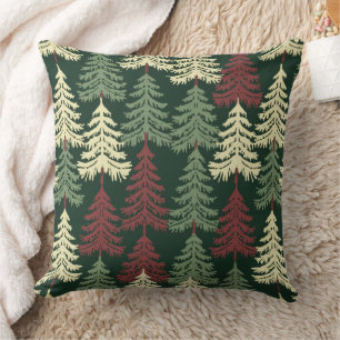 Pijnbomen rood groen kussen
