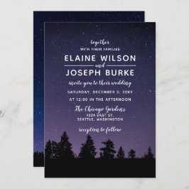 pijnbomen sneeuwwinter bruiloft kaart