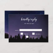 pijnbomen sneeuwwinter bruiloft RSVP kaartje (Voorkant / Achterkant)