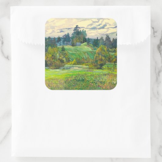 Pijnbomen Vierkante Sticker (Tas)