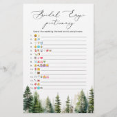 Pijnbomen vrijgezellenfeest emoji pictionary spel (Voorkant)