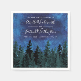 Pijnbomen Waterverf rustieke bruiloft servetten