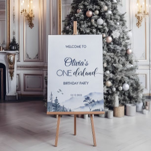 Pijnbomen Winter Onederland Verjaardag Welkom Poster