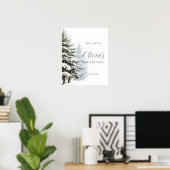 Pijnbomen Winter Onederland Verjaardag Welkom Poster (Thuiskantoor)