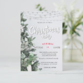 Pijnboom, ballen, lichte kerstfeest kaart (Staand voorkant)