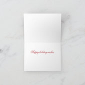 Pijnboom en Gouden Bladgroen met Bessen Kerst Kaar Kaart (Binnen)