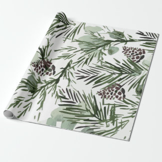 Pijnboom en Pinecones Patroon Cadeaupapier