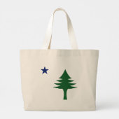 Pijnboom en ster 1901 vlag van Maine State Grote Tote Bag (Achterkant)