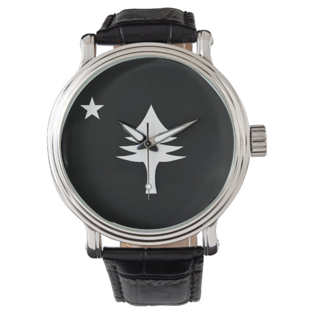 Pijnboom en ster 1901 vlag van Maine State Horloge (Voorkant)