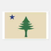 Pijnboom en ster 1901 vlag van Maine State Rechthoekige Sticker (Voorkant)