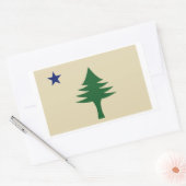 Pijnboom en ster 1901 vlag van Maine State Rechthoekige Sticker (Envelop)