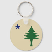 Pijnboom en ster 1901 vlag van Maine State Sleutelhanger (Voorkant)