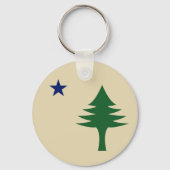 Pijnboom en ster 1901 vlag van Maine State Sleutelhanger (Achterkant)