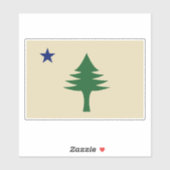 Pijnboom en ster 1901 vlag van Maine State Sticker (Vel)