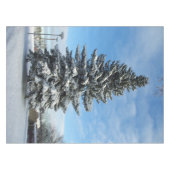 Pijnboom in sneeuwtafellade tafelkleed (Voorkant (Horizontaal))