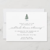 Pijnboom kalligrafie bruiloft receptie kaart (Voorkant)