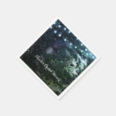 Pijnboom & Lichten Winter Nacht Bos Bruiloft Servet (Hoek)