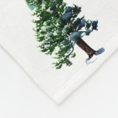 Pijnboom met Sneeuw Kerstmis Vakantie Patroon Fleece Deken (Hoek)