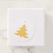 Pijnboom of kerstboom in gouden of zilverfolie bedankjes labels (Met doos)