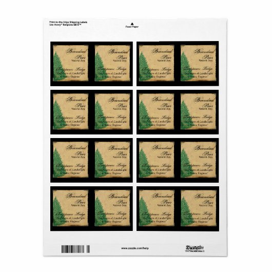 Pijnboom op het label voor de parkkaars (Full Sheet)