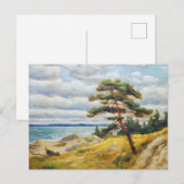 Pijnboom op zandduin op Baltisch zee. olieverfschi Briefkaart (Voorkant / Achterkant)