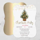 Pijnboom, Oranje, lichte kerstfeestdag Kaart (Voorkant / Achterkant)