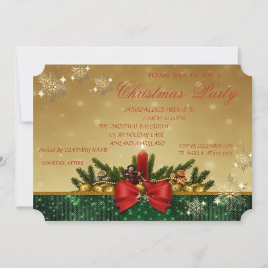 Pijnboom, Rode Kaars, Bow, kerstfeest van het bedr Kaart (Voorkant)