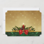 Pijnboom, Rode Kaars, Bow, kerstfeest van het bedr Kaart (Achterkant)