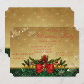 Pijnboom, Rode Kaars, Bow, kerstfeest van het bedr Kaart (Voorkant / Achterkant)