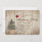 Pijnboom, String Lights, Wood textuur Kerstmis Kaart (Voorkant)