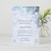 Pijnboom takken, Sneeuw String Lights Bruiloft Kaart (Staand voorkant)