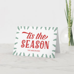 Pijnboom   van de winter Gevouwen Wenskaart Feestdagen Kaart