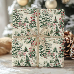 pijnboom Victoriaans kersttoilet Cadeaupapier