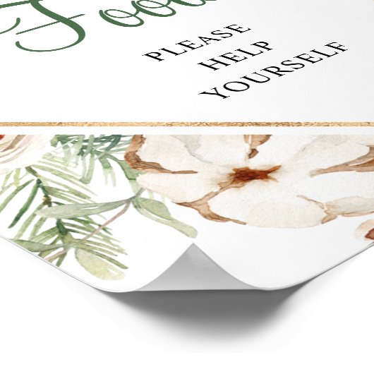 Pijnboom Winter Eet Bruidsfeest Bord Poster (Hoek)