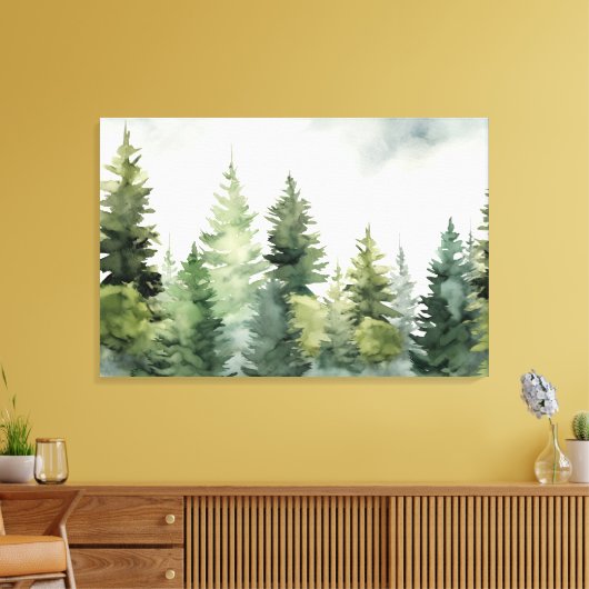 Pijnboom winterlandschap canvas afdruk (Insitu (Woonkamer))