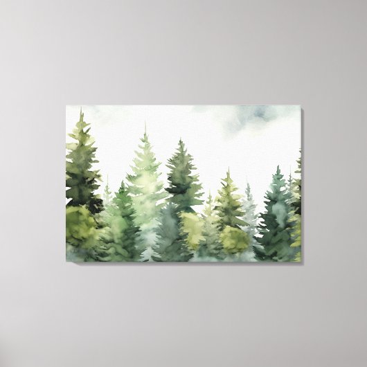 Pijnboom winterlandschap canvas afdruk (Voorkant)