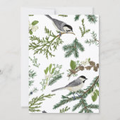 Pijnboombladeren vogel baby shower kaart (Achterkant)