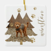 Pijnboombos Aangepaste foto's en naam Afdrukken pe Keramisch Ornament (Voorkant)